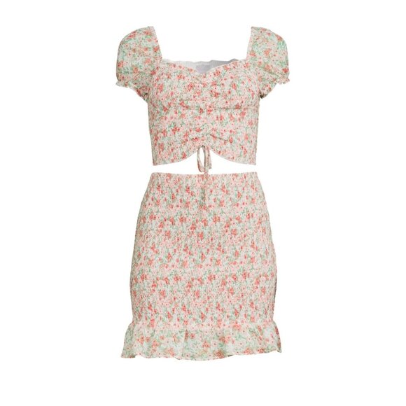 NO BOUNDARIES Juniors' Smocked Top and Skirt Set - XXL (19) - Picture 8 of 8